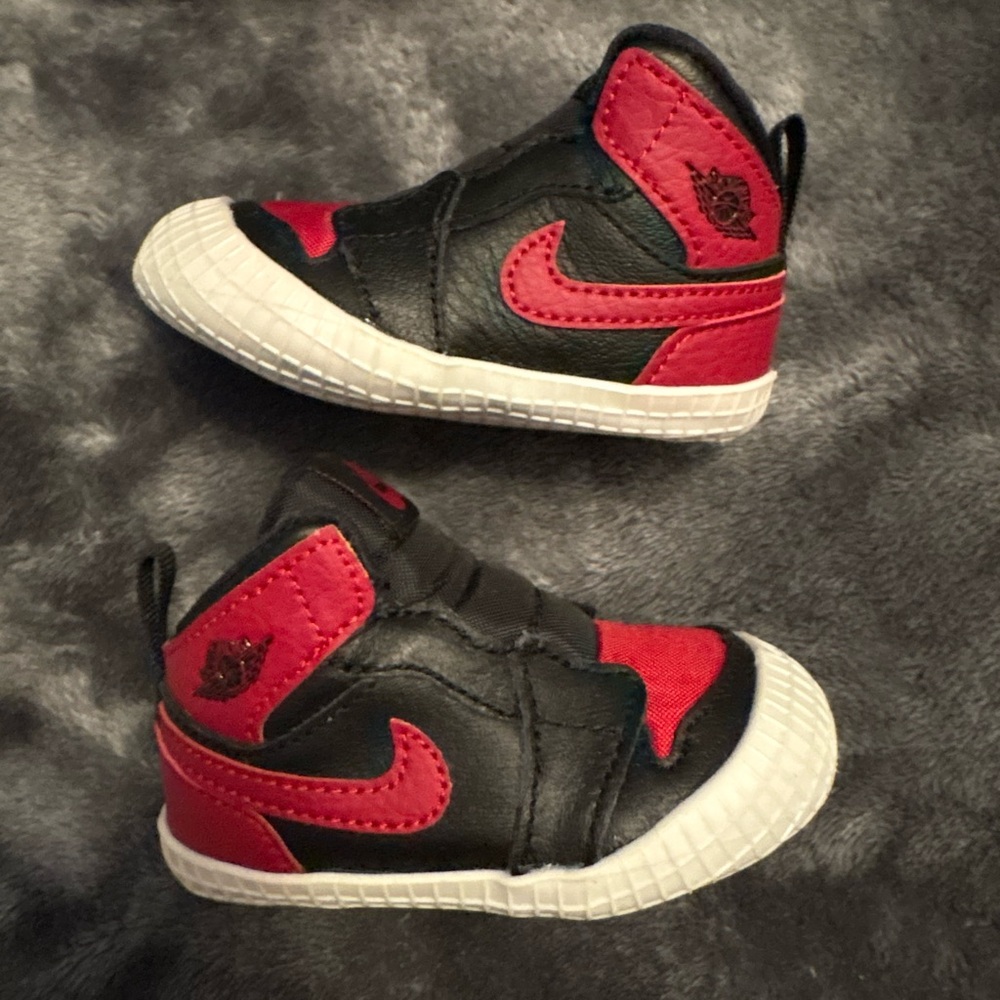 Kids Black and Red High-Top Sneakers